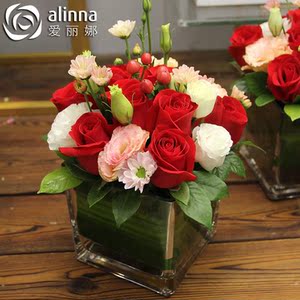 玫瑰小桌花鲜花会议室花摆酒店宴会签到婚礼商务台花鲜花速递北京