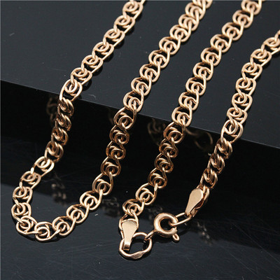 六鑫金店 俄罗斯585紫金项链 进口工艺时尚板链 女款 支持验货