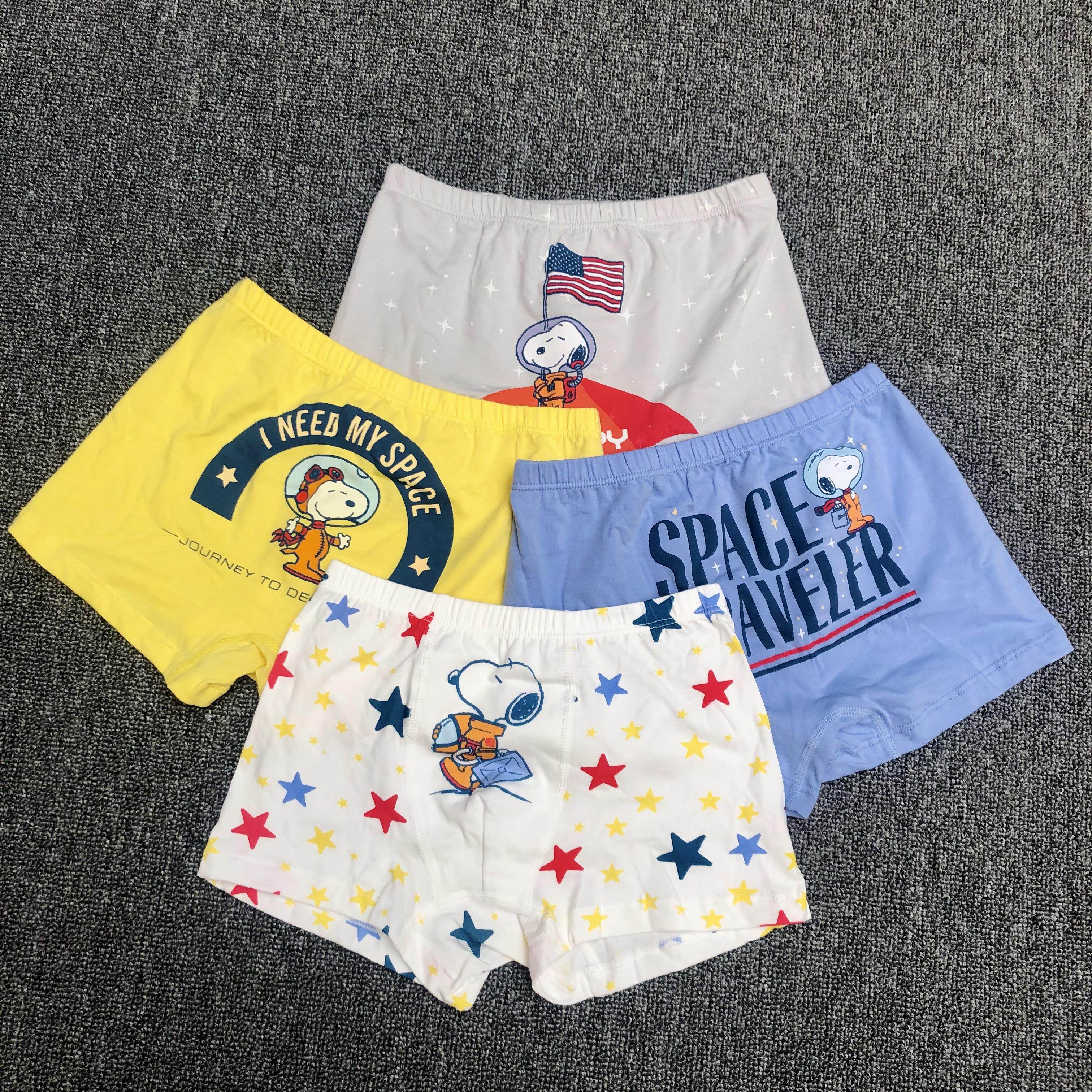 正品史努比中大儿童男童纯棉平角4角三角内裤裤衩宝宝短裤a类卡通