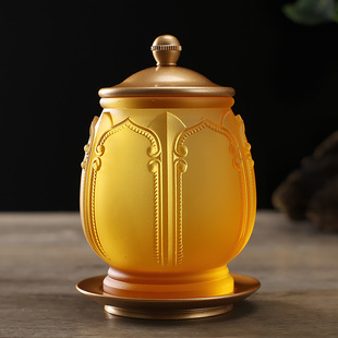 古法琉璃圣水杯净水杯供佛杯佛前杯观音水杯佛教用品贡杯摆件包邮