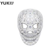 YUKI men jewelry earrings exaggerated micro-diamond skull earrings silver single boomers nightclub accessory Lady