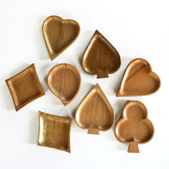 【天天特价】日式创意木碟性木餐具不规则扑克牌系列点心酱料碟子