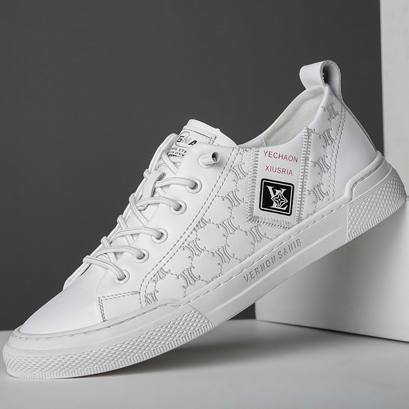 品牌男鞋青年潮流百搭小白鞋男士真皮休闲板鞋头层牛皮运动鞋夏季透气