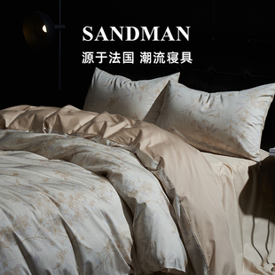 SANDMAN睡神仕轻奢床上四件套春秋长绒棉纯棉简约床单被套床品