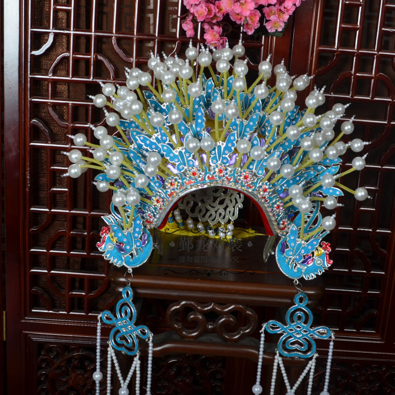 新款戏曲古装摄影京剧舞台蝴蝶凤冠公主贵妃醉酒娘娘加钻凤冠品质