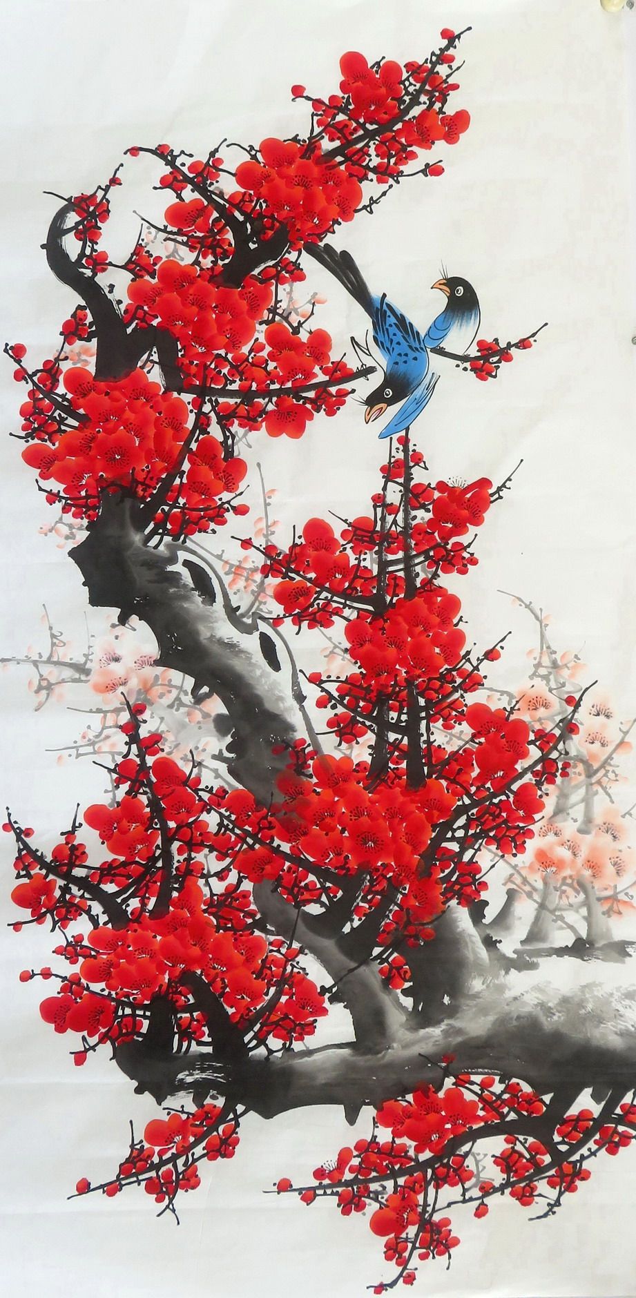 8墨锦轩特价中堂装饰国画花鸟画纯手绘四尺梅花喜鹊红梅报喜02