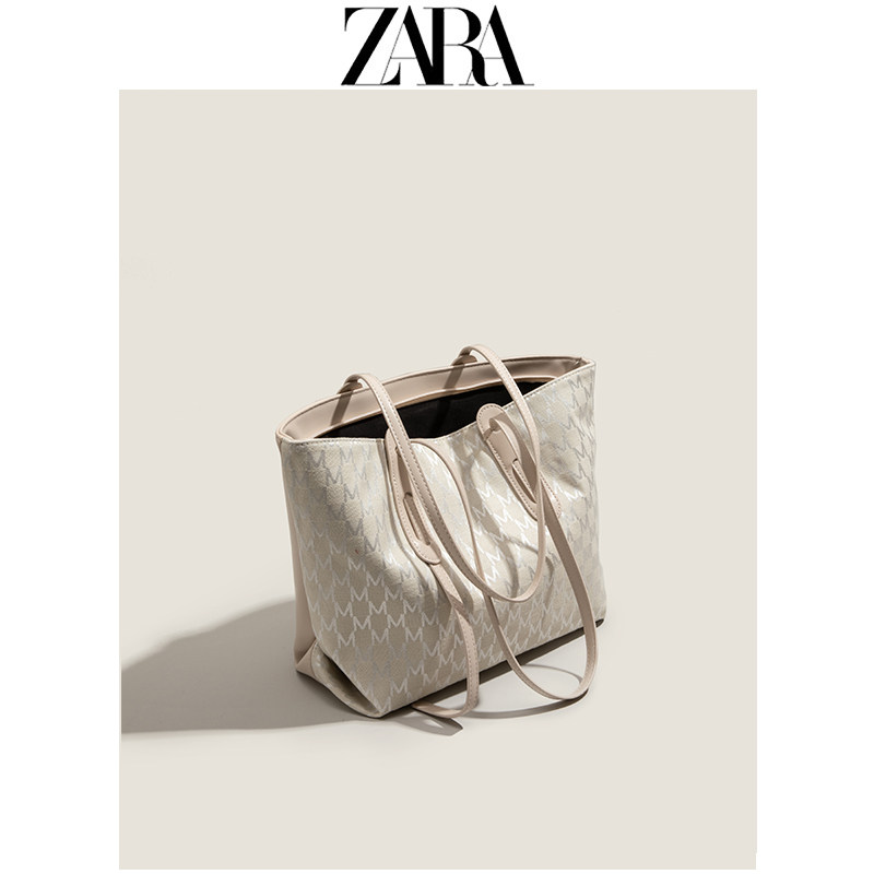 zara女包官网新款印花托特包包2021潮时尚大容量手提包百搭通勤包