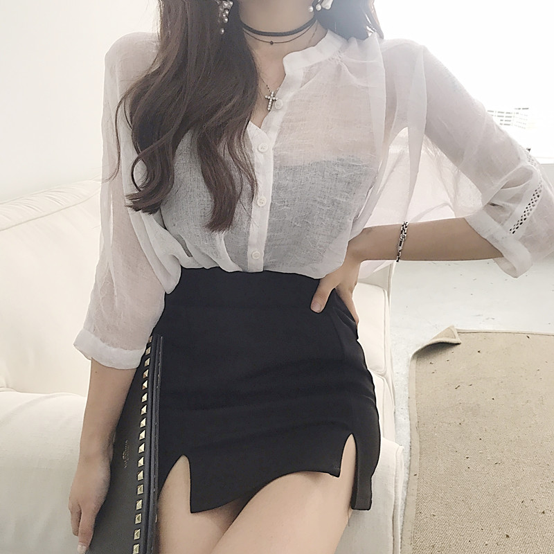 2019 Spring new pattern Paige Show thin skirt Skirt fashion Split ends skirt black Short skirt Women's wearin the Women's clothing/Boutique , Skirts category - from Buy2taobao.com to provide professional Taobao agent buy service