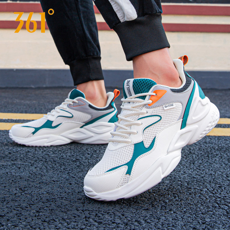 361男鞋运动鞋男2022春季新款361度官网旗舰透气休闲鞋老爹鞋子男