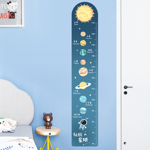 宝宝身高贴画卡通儿童房间墙面装饰布置身高测量仪墙贴一整张遮丑