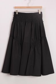 duoyi朵以2022春装新款正品高腰黑色半身裙女百褶裙设计37DC63105