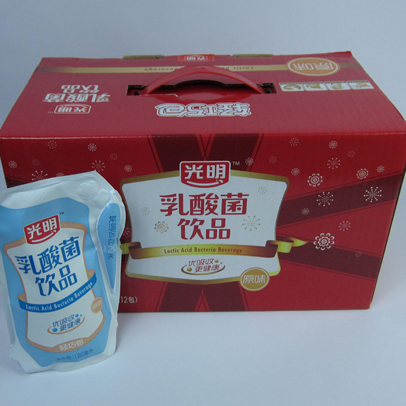 光明乳酸菌饮品轻巧包180ml*24袋装儿童牛奶饮料早餐奶整箱包邮