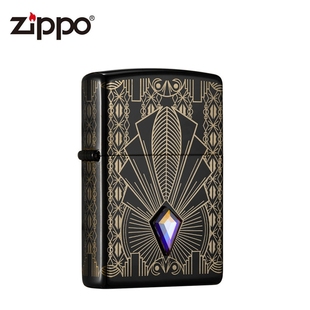 Zippo芝宝官方正品限量版2021年度机金色世家洛世奇水晶镶嵌zipoo