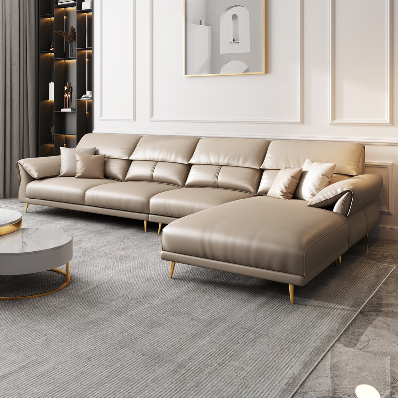 北欧真皮沙发头层牛皮小户型客厅简约现代轻奢转角贵妃皮艺沙发