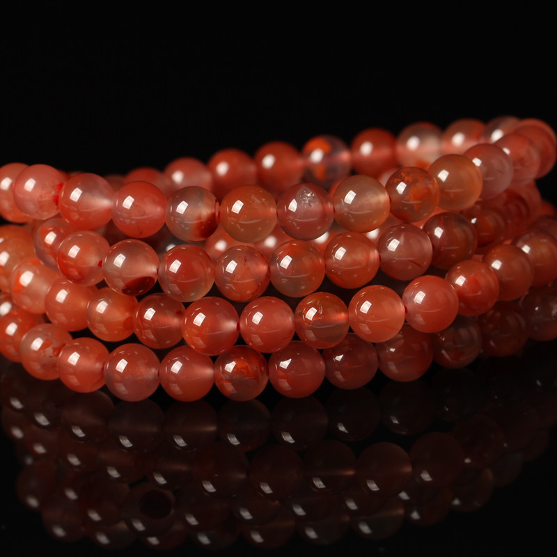 79.97g冰种飘红南红玛瑙手链 f72