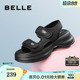 百丽厚底运动凉鞋女新款罗马凉鞋女魔术贴休闲凉鞋Z6R1DBL3
