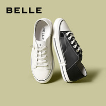 百丽单鞋女小白鞋2020春季商场新款系带休闲平底帆布鞋U8U1DAM0