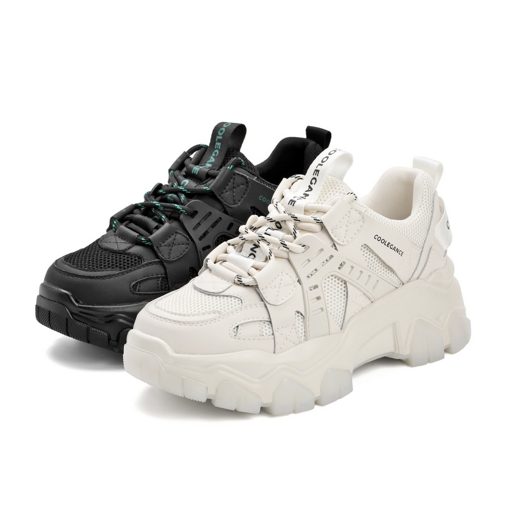 百丽厚底老爹鞋女2021春新潮酷机能增高休闲运动鞋21793am1