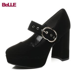 哪裡有bvlgari寶格麗專櫃 Belle 百麗2020秋季新品專櫃同款絨佈女單鞋瑪麗珍鞋BTE01CQ7 bvlgari包包專櫃