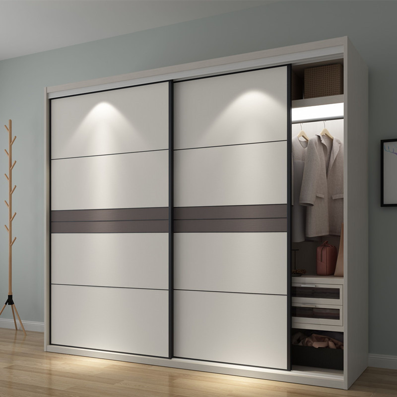 定做衣柜门北欧简约现代大衣柜推拉滑移门实木衣柜柜门两开三开