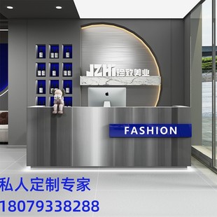 奈斯简约现代不锈钢收银台服装店铺小型柜台餐厅吧台桌接待台定制