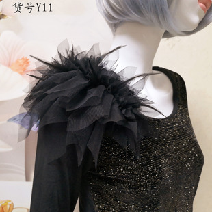 红领袖新款网纱装饰服装配件 夸张肩花 胸花 肩饰品