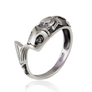 Hong Thai silver jewelry 925 Silver Mermaid finger ring, silver and old silversmiths hand retro ladies ring ring