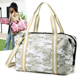PINK新款防水尼龙牛津布旅行包手提斜挎包健身行李包妈咪袋大容量