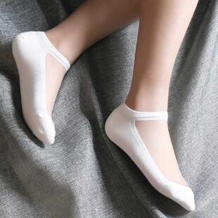 袜子女夏季薄款纯棉底玻璃水晶丝袜耐磨透明浅口船袜夏天透气短袜