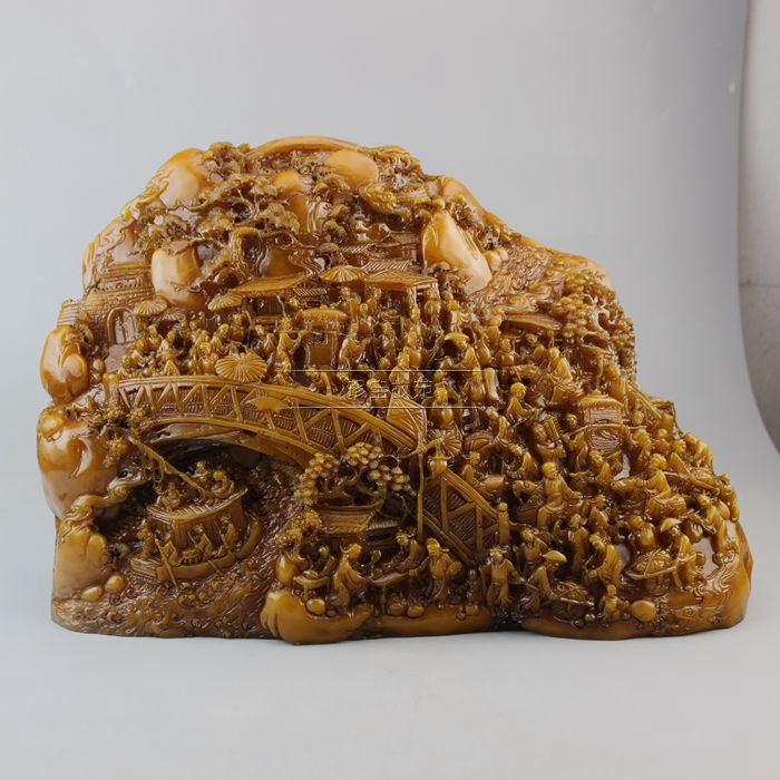 Antique Antique exquisite Shoushan stone Decoration SHORTS jade Qingming River Home Furnishing decorate Decorationin the Home accessories , Decoration category - from Buy2taobao.com to provide professional Taobao agent buy service