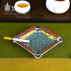 泰域  泰国彩色陶瓷特色创意烟灰缸  办公室客厅装饰手绘烟灰缸
