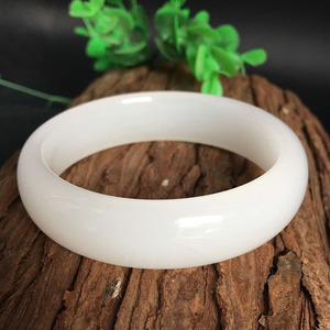 玉见美玉 天然阿富汗手镯 羊脂级女款白玉手镯子证书