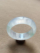 Burmese jadeite ice green flower ring ring 18mmA goods old pit high-grade ice green jade ring No. 17 ring ring