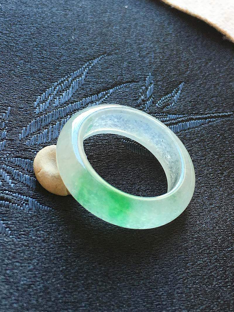 6折)缅甸翡翠冰种飘翠绿色指环戒指18mma货珠宝冰绿1