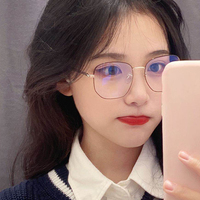大框圆脸显瘦防蓝光抗辐射韩版金属文艺眼镜多边形近视眼镜框女潮