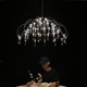 天穹之伞水晶吊灯萤火虫火花球餐厅灯创意艺术设计感圆桌灯后现代