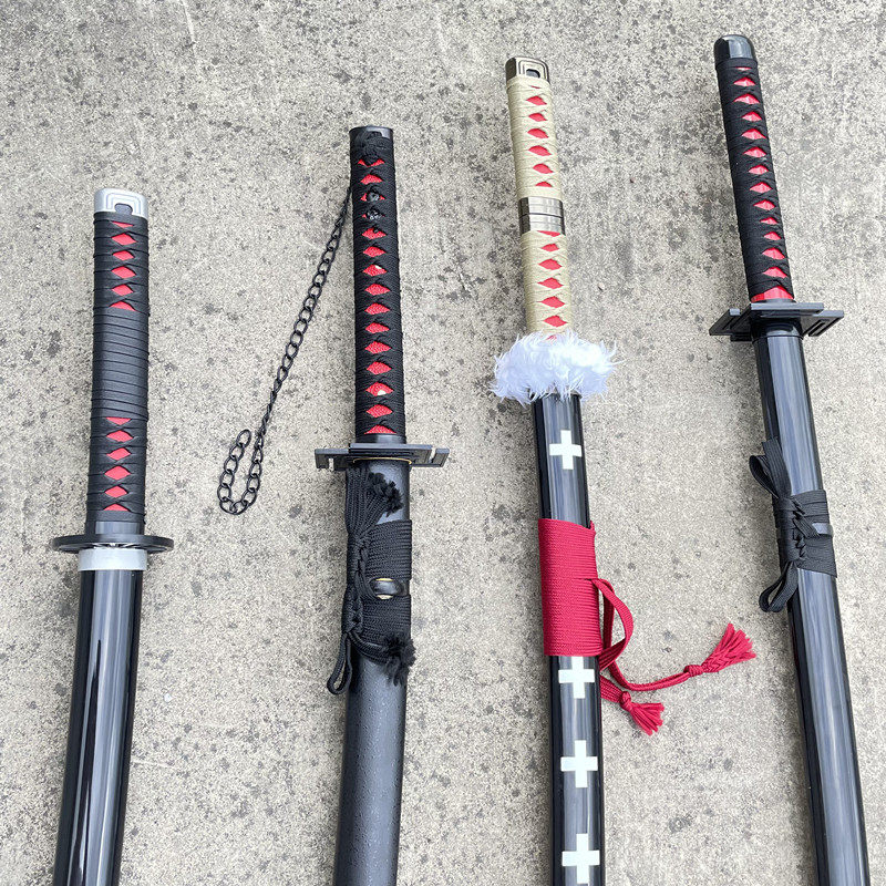 日漫系列cos道具居合道木刀日本武士刃木剑儿童玩具带鞘拔刀剑abs