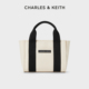 CHARLES&KEITH24夏新品CK2-30782392简约中号帆布手提单肩托特包