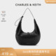 CHARLES&KEITH24春新品CK2-40271288大容量hobo单肩腋下包新月包