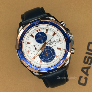 greencandy卡西欧casio商务皮带男士手表efr-539l-7a/ 7c/ 1a
