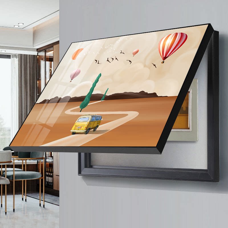 北欧电表箱装饰画2021新款客厅配电箱轻奢挂画遮挡电闸箱壁画墙画