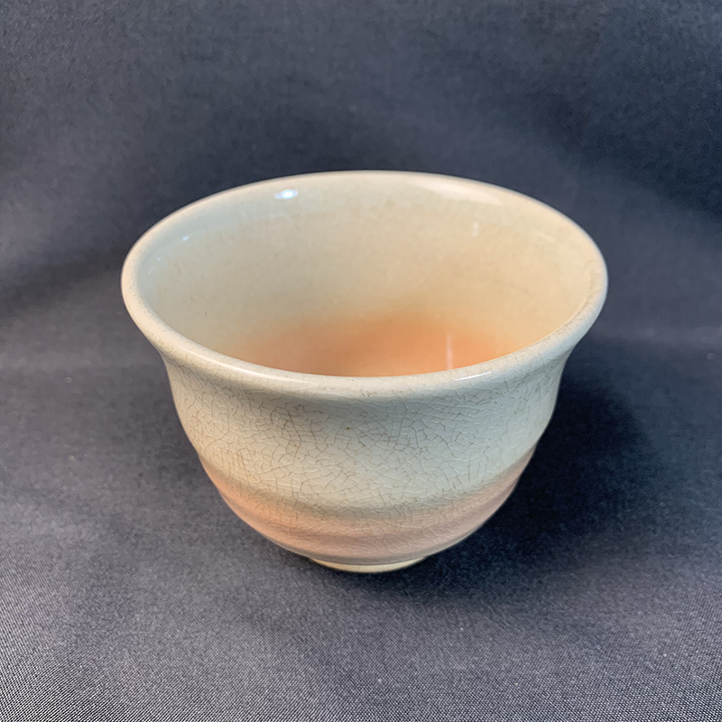 日本回流瓷器萩烧天鹏山开篇渐变粉釉高切足单杯茶杯主人杯