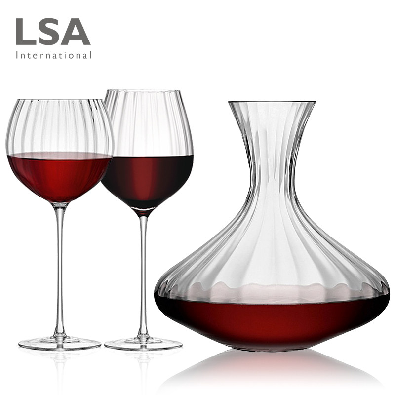 英国LSA水晶玻璃北欧简约家用葡萄酒杯香槟杯高脚光棱手工红酒杯