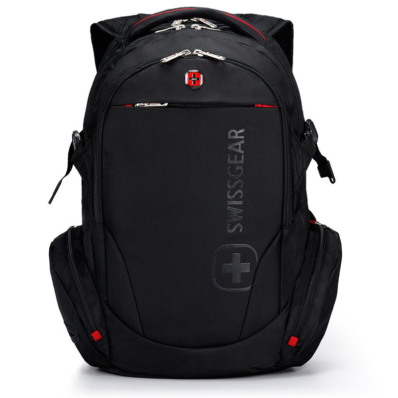 swissgear双肩电脑包 男女15.6英寸背包大容量旅行休闲包 黑色