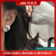 博主款S925纯银镶嵌珍珠耳饰凹凸肌理感小众设计个性时尚女耳钉