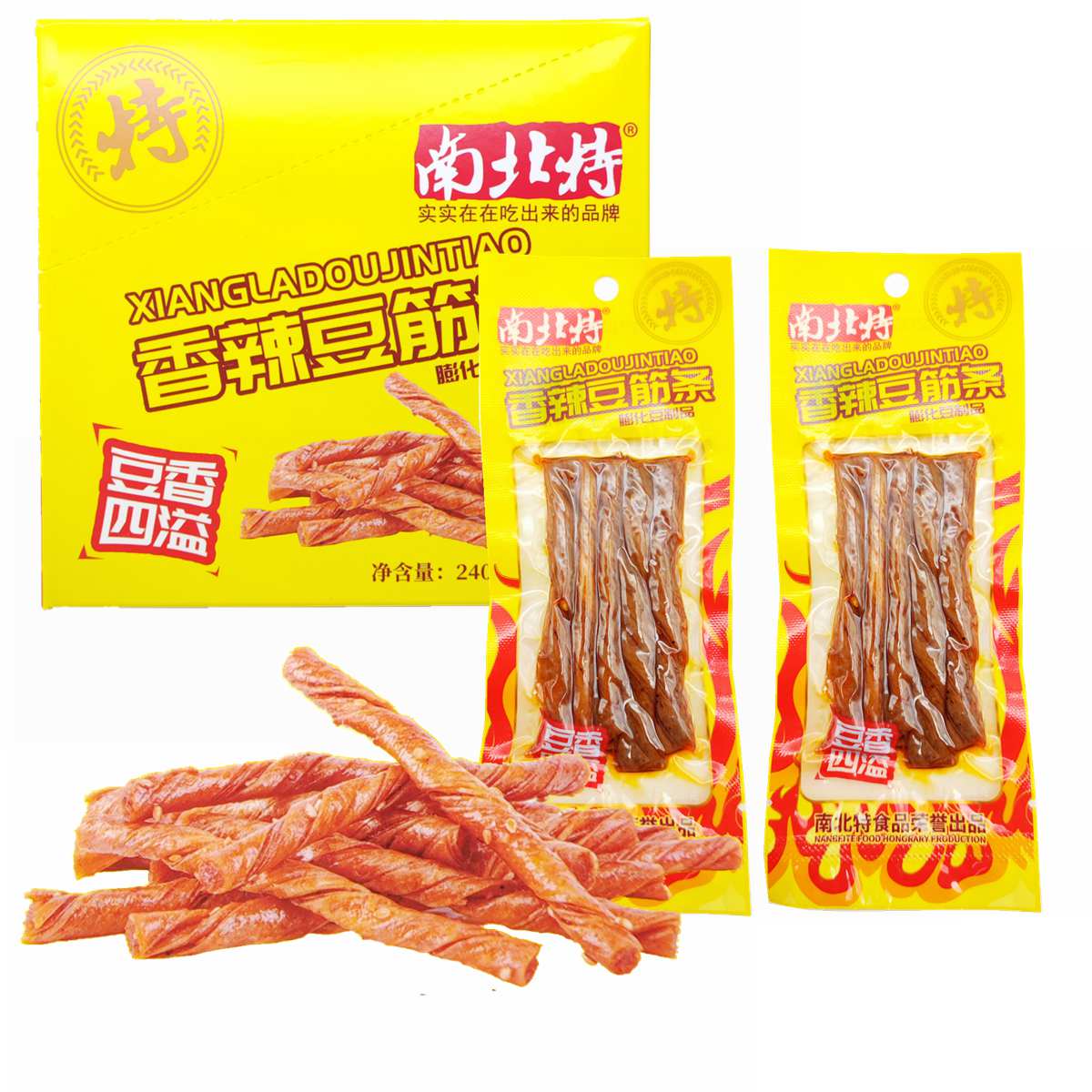 南北特香辣豆筋条20克/包膨化豆制品非面制品辣条辣味零食小吃