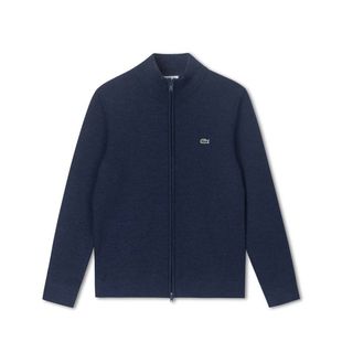 LACOSTE(法国鳄鱼)男士简约纯色拉链宽松长袖羊毛毛衫AH0123L2