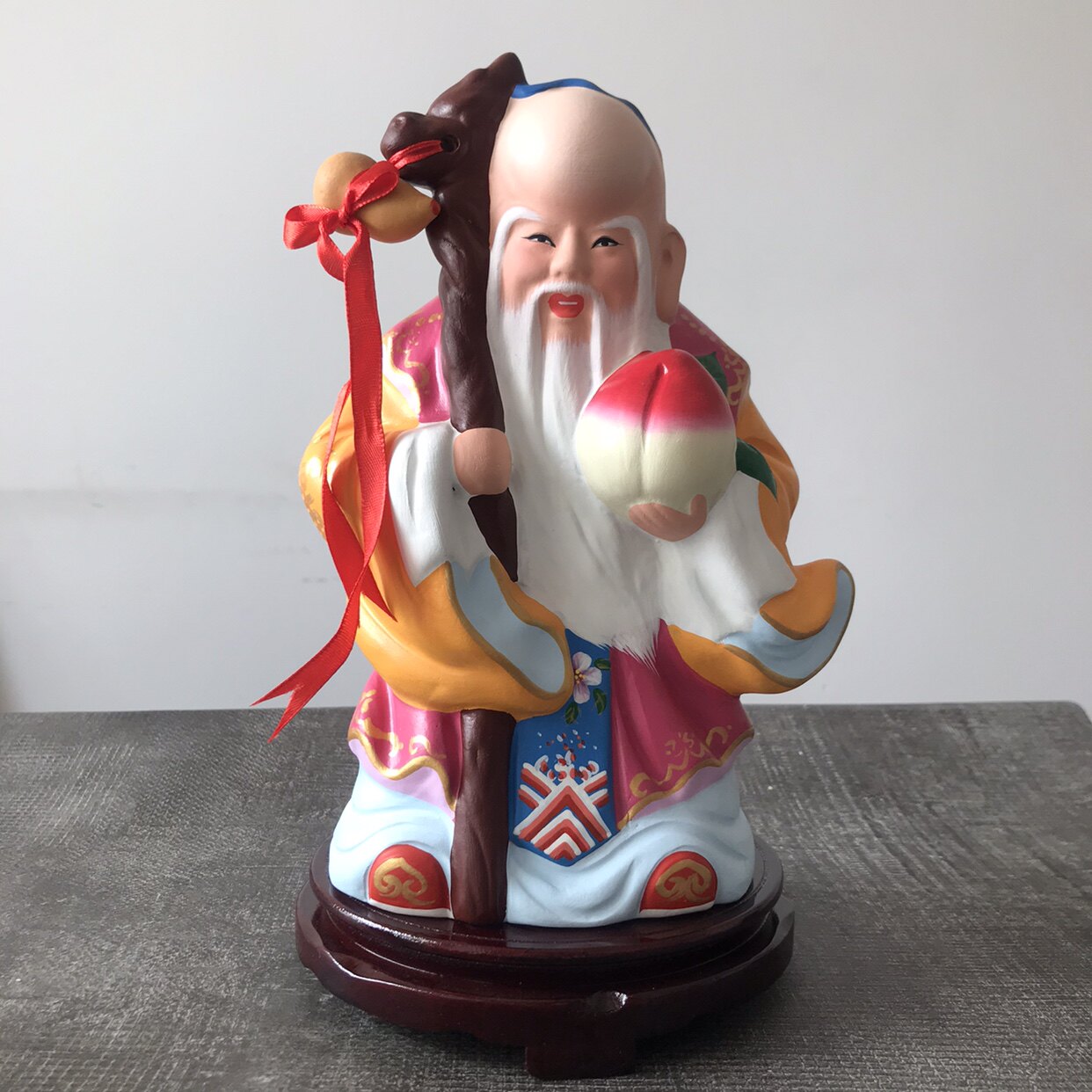 寿桃摆件贺寿礼物生日祝寿大寿星寿公送老人实用60708090岁泥人张