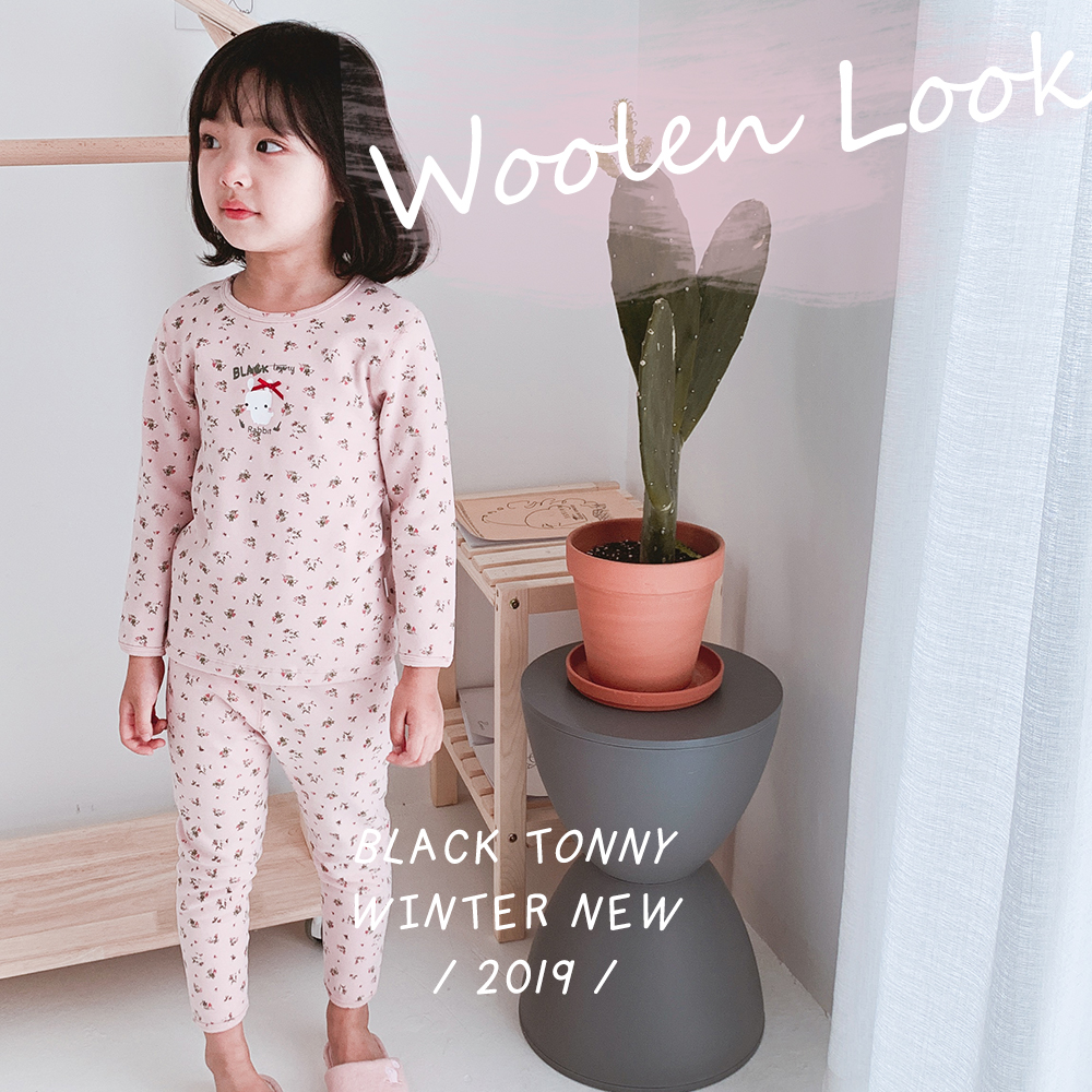 小黑托昵儿童加厚内衣男女童双层保暖衣冬季御寒中大童保暖衣套装