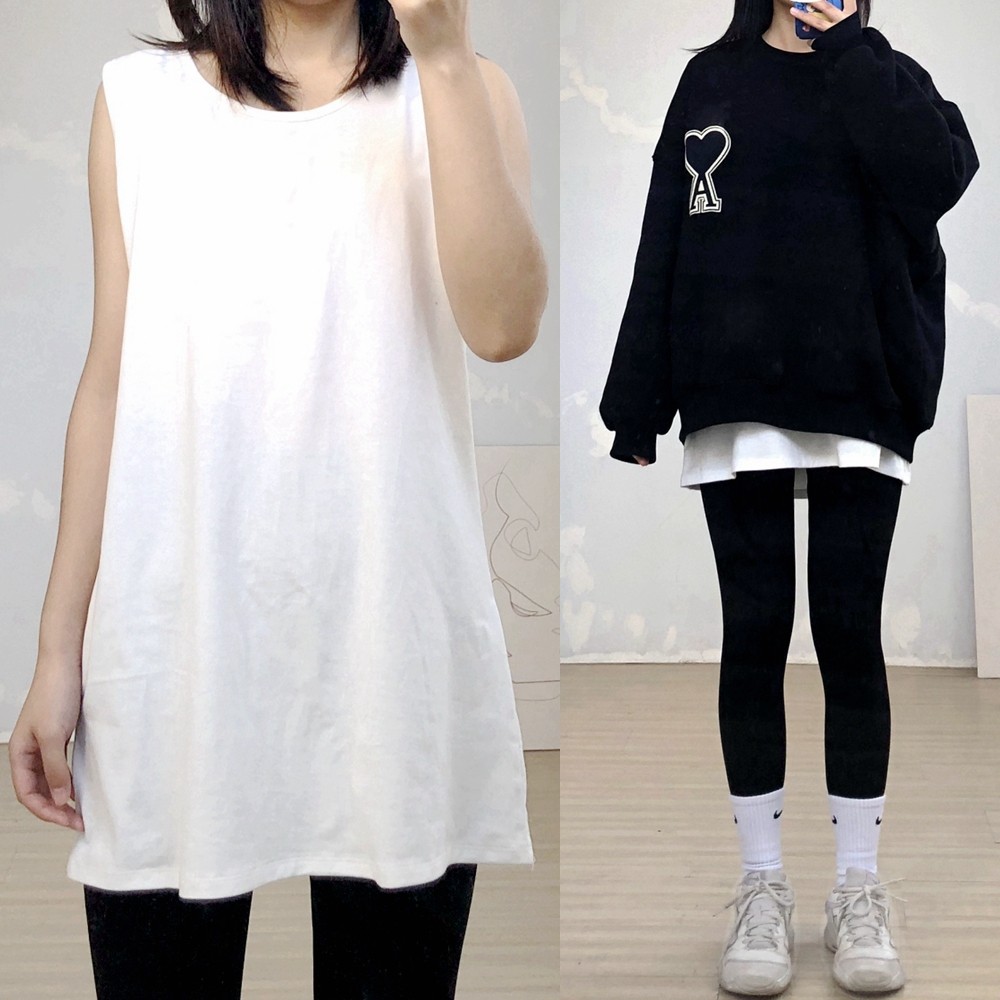 小屁帘叠穿内搭背心卫衣打底神器下摆打底裙子冬白t恤遮臀假两件